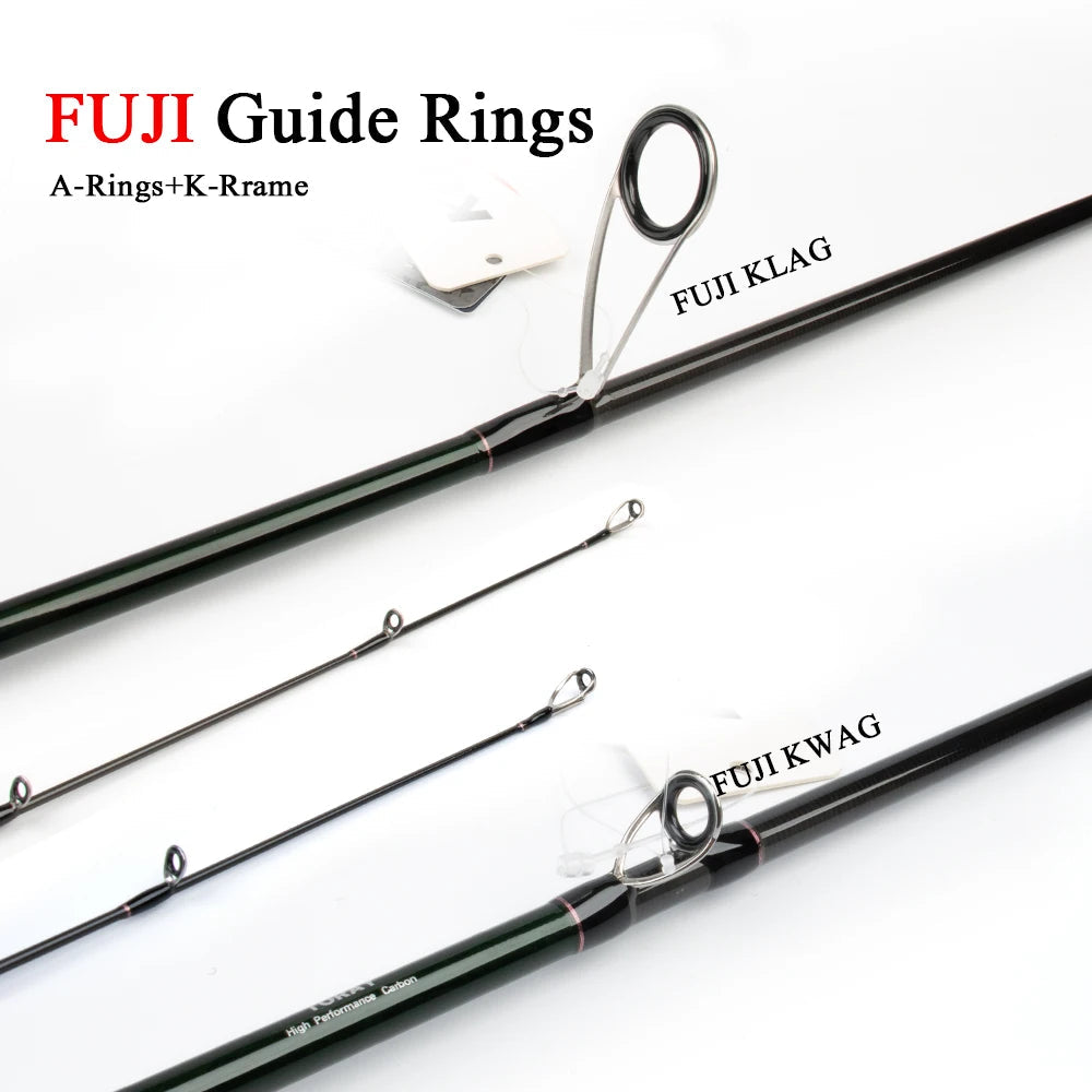 KUYING CULTERGAME 2.28m 2.37m  2.46m 2.49m 2.58m Spinning Casting Fishing Lure Rod Fish Cane Stick Pole Carbon Medium Light Hard