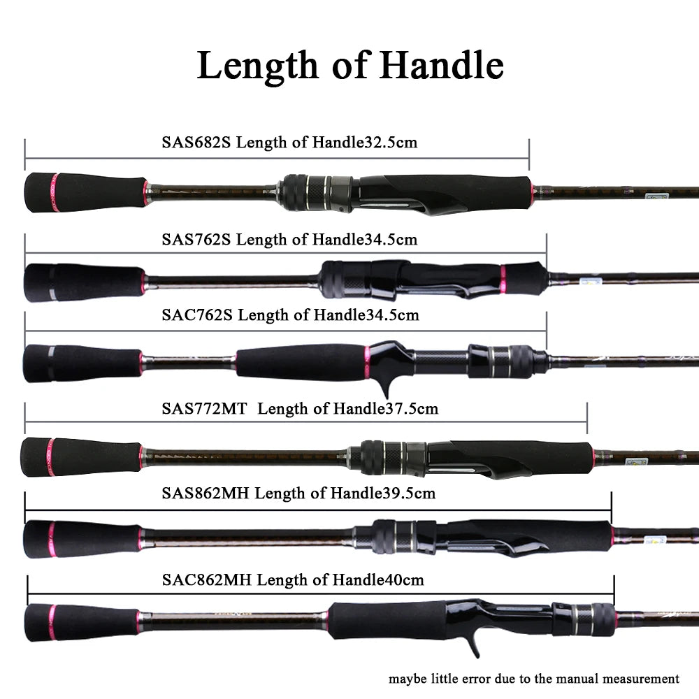 KUYING SUPERLITE Ajing 2.04m 6'8'' 2.28m 7'6" 2.31m 7'7'' 2.58m 8'6" Spinning Casting Fishing Lure Rod Pole Super Fast Action